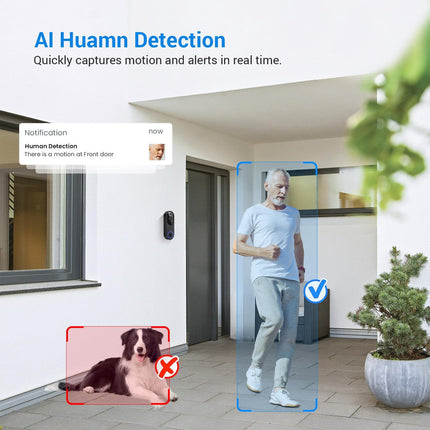 1080p Wireless Video Doorbell Camera & Monitor for Home Security