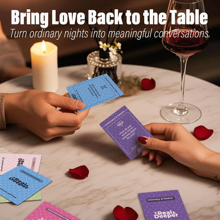 Couples Deep Conversation Card Game - 150 Romantic Date Night Cards
