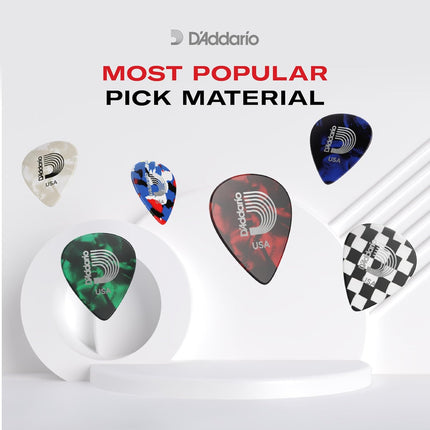 Checkerboard Celluloid Guitar Picks, Medium, 25 Pack