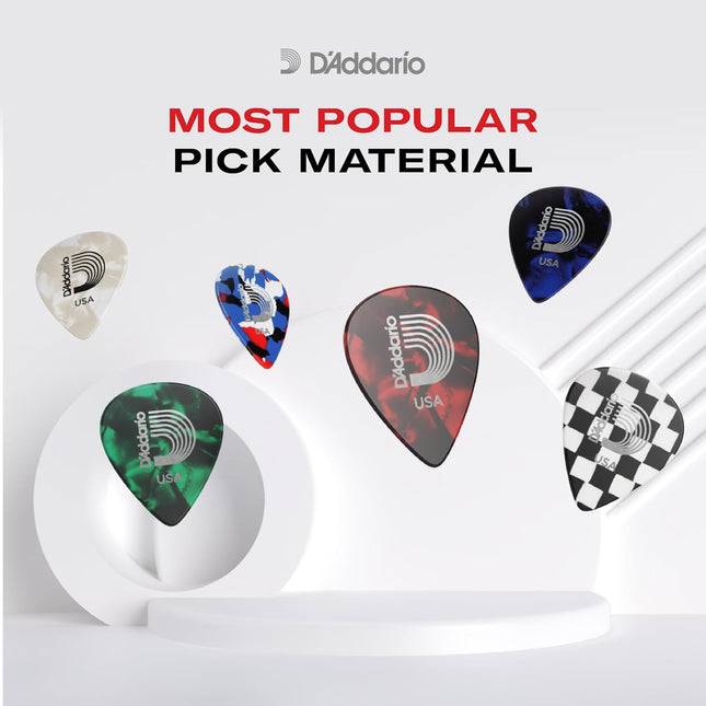 Checkerboard Celluloid Guitar Picks, Medium, 25 Pack
