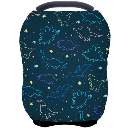 Dark Blue Dinosaur Multi-Use Car Seat Canopy Cover