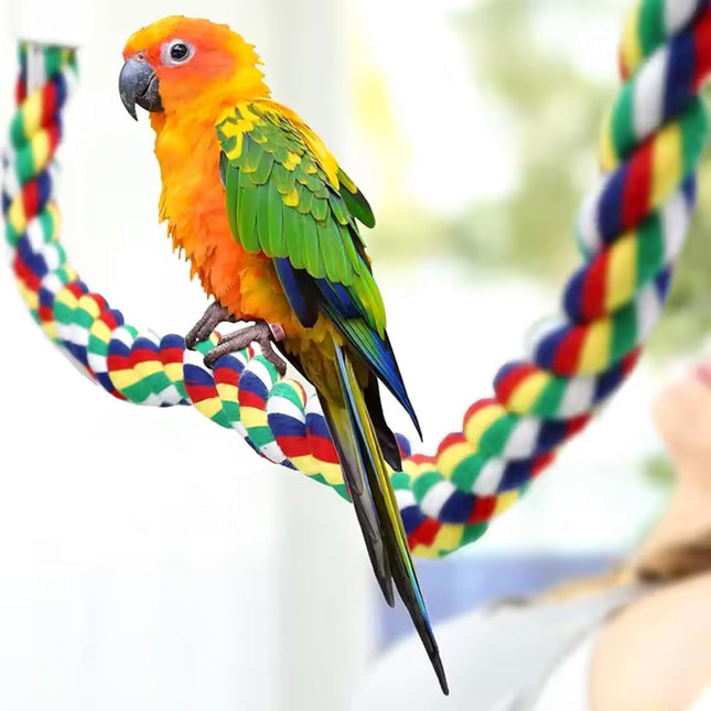 40-Inch Bendable Cotton Bird Rope Perch Swing Set