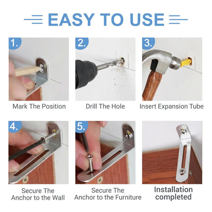 12 Pack Baby Proofing Anti Tip Furniture Anchors Kit