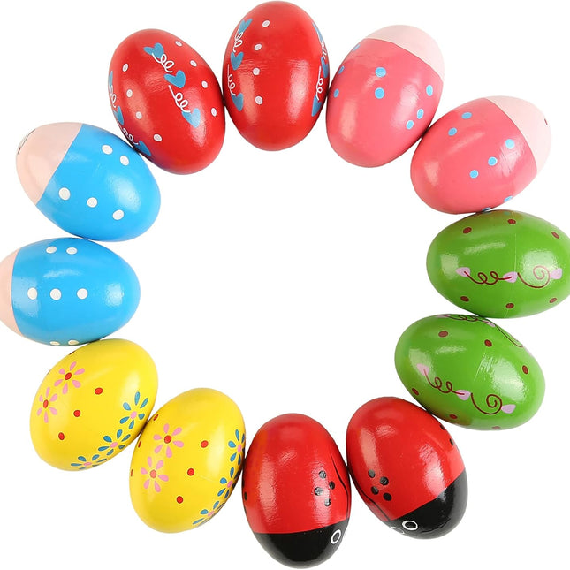 Wooden Egg Shakers Hand Musical Maracas Percussion Instruments