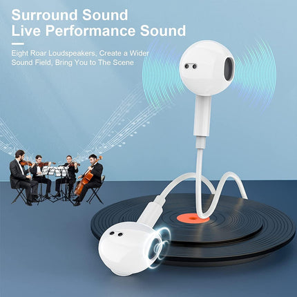 Wired Phone Earbuds with Mic and Volume Control