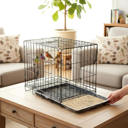 100-Pack Large Clear Disposable Bird Cage Liners, 34 x 22 Inch Waterproof Plastic Tray Film