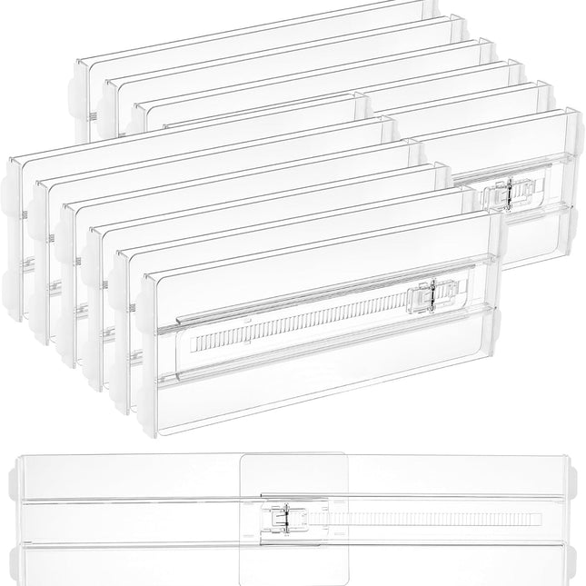 12 Pack Adjustable Clear Drawer Dividers for Clothes
