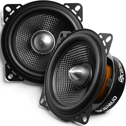 4 Inch 300W 4 Ohm Mid-Bass Car Speakers with Carbon Fiber Cone, 2 Pack