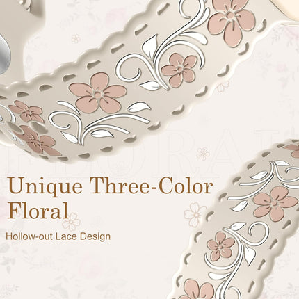 Floral Silicone Smartwatch Band with Engraved Flower Design