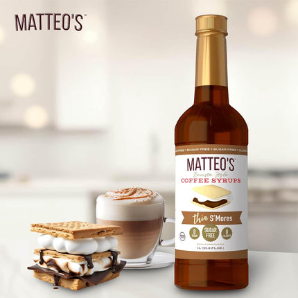 S'mores Sugar-Free Syrup for Coffee & Desserts, 33.8 oz