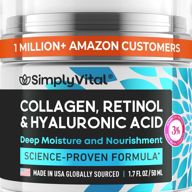 Anti-Aging Face Moisturizer with Retinol, Collagen & Hyaluronic Acid
