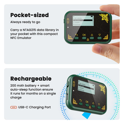 Green NFC Emulator with 1.2-Inch Screen