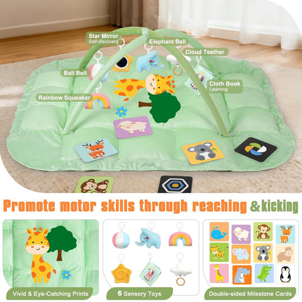 5-in-1 Tummy Time Baby Activity Gym with Giraffe Cartoon Pattern