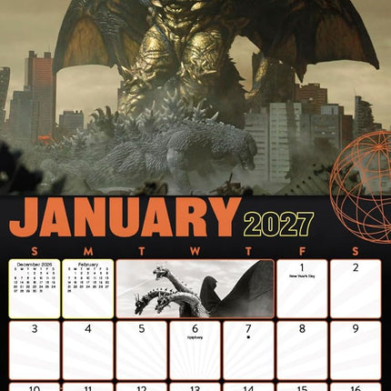 SourceToHome FuenteACasa 2027 Godzilla - Classic Wall Calendar — Home & Lifestyle