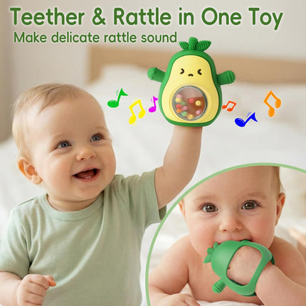 Baby Avocado Teething Mitten & Rattle Toy