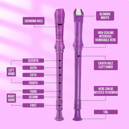 Purple C Key Soprano Recorder for Kids and Beginners