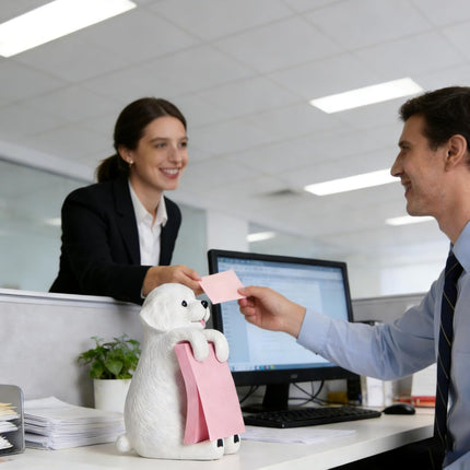 Dog Pop-Up Sticky Note Dispenser with 100 Sheets
