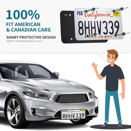 Black Silicone License Plate Frames, 2 Pack