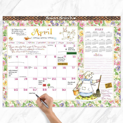 SourceToHome FuenteACasa Cal 2027- Susan Branch Large Desk Pad Monthly Blotter — Home & Lifestyle