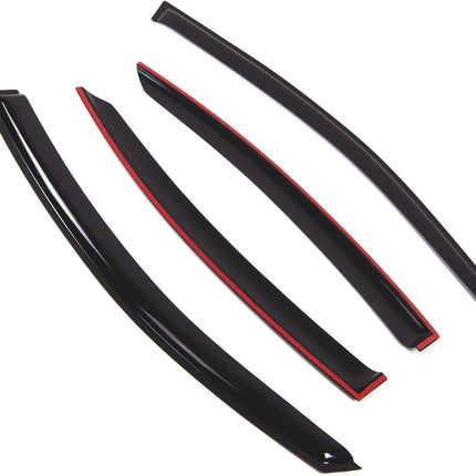 4 Pcs Dark Smoke Window Visor (Outside Mount) Deflector Rain Guard