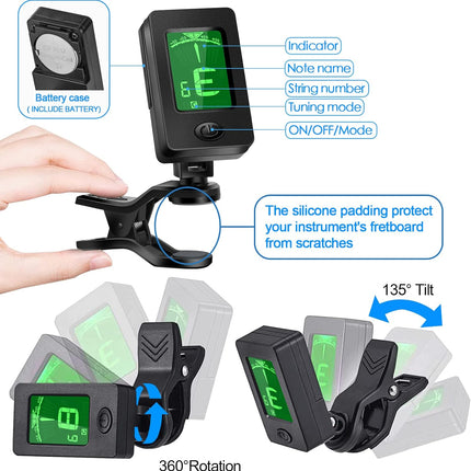 SourceToHome FuenteACasa Yamaha Guitar Tuner Clip-on, Multi-Instrument, Buzz-Free — Home & Lifestyle