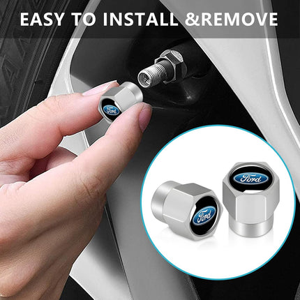 Silver Metal Tire Valve Stem Caps, 4 Pack