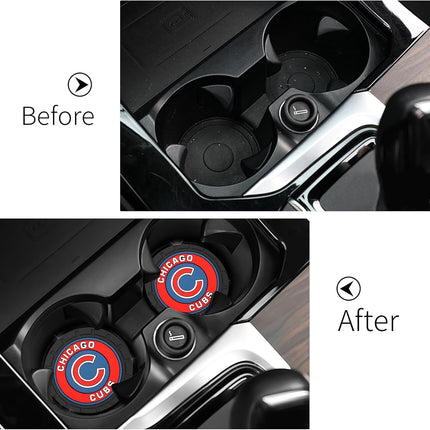 2-Pack Recessed Silicone Car Cup Holder Coasters, 2.75 in