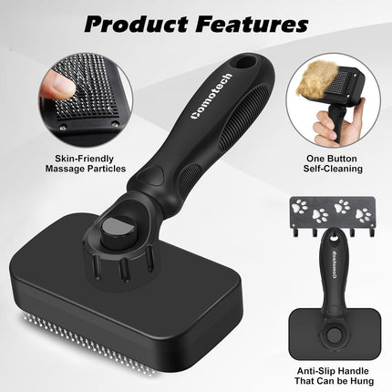 3-Piece Cat Grooming Supplies Set in Black Grey