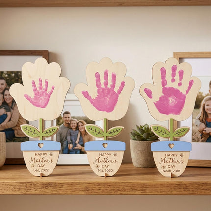 DIY Mother's Day Handprint Rose Bouquet Keepsake Craft with Pot