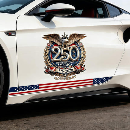 5PCS USA 250th Anniversary Patriotic Vinyl Decals 1776-2026