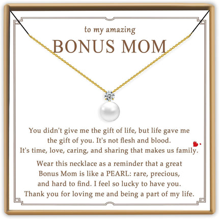 Single Pearl Necklace Birthday Gift for Mom
