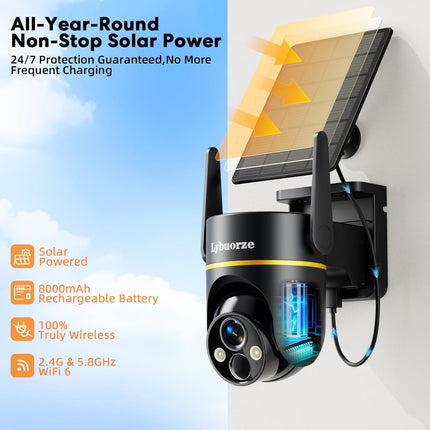 Solar Powered Outdoor Wireless 4MP HD PTZ Security Camera