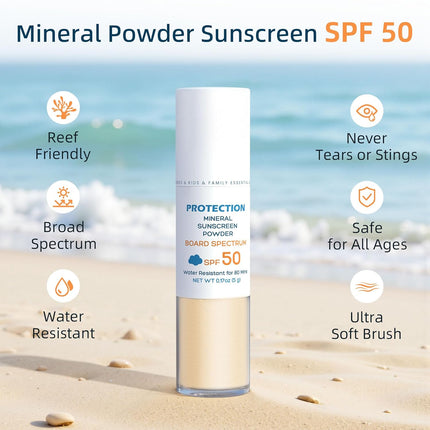 Kids SPF 50 Brush-On Zinc Oxide Powder Sunscreen