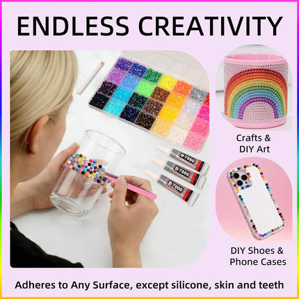 20,000-Piece Color 4mm Rhinestones Bedazzling Kit with Tools