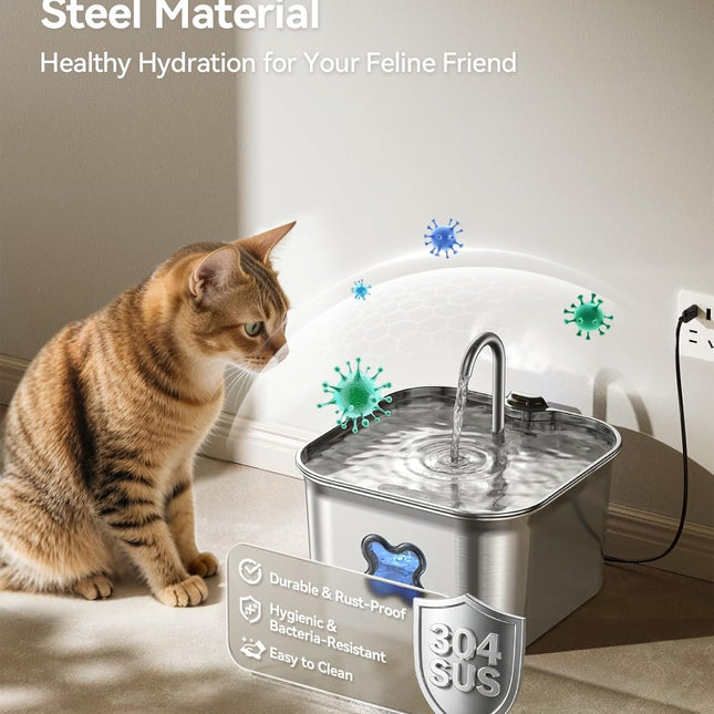304 Stainless Steel 95oz Cat Water Fountain