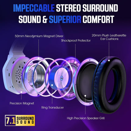 RGB Over-Ear Gaming Headset with 7.1 Surround Sound