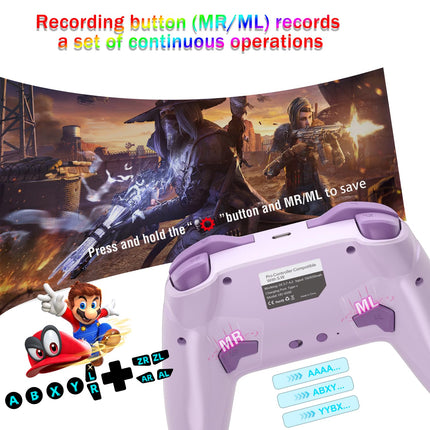 Wireless Bluetooth Game Controller in Black and Purple