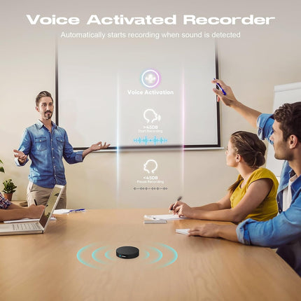 64GB Magnetic Voice Activated Recorder Device with AI-Intelligent Noise Reduction