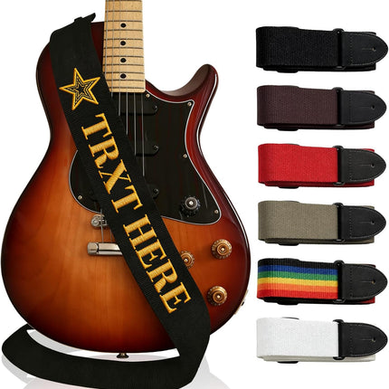 SourceToHome FuenteACasa Guitar Strap, Personalized Embroidered Guitar Strap — Home & Lifestyle