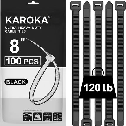 NexWave OndaNex Zip Ties 8 inch Heavy Duty Zip Ties with 120 Pounds Tensile Strength — Smart Tech