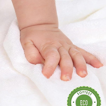 Baby Washcloths, Rayon Made from Bamboo, White 6 Pack