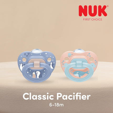 First Choice Classic Orthodontic Baby Pacifier, 6-18 Months, Purple & Blue, 5-Pack