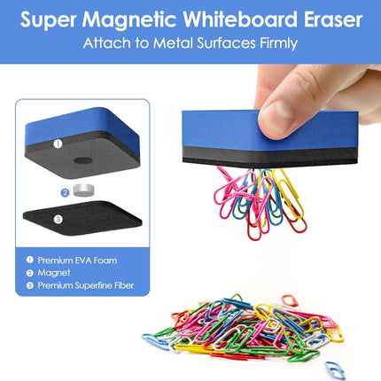 24 Pack Magnetic Mini Dry Erase Cube Erasers, 6 Color, 2 x 2 Inch