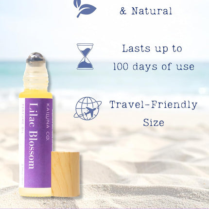 Lilac Blossom Perfume Roll-On with Organic Jojoba Oil, Alcohol Free, 0.34 fl oz