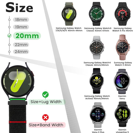 20mm Nylon Quick Release Smartwatch Band
