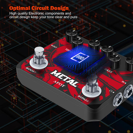 Heavy Metal Distortion Guitar Pedal with True Bypass