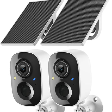 2K Wireless Outdoor Solar Security Camera 2-Pack