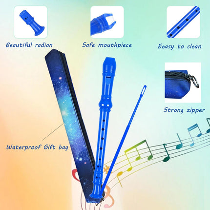 8 Hole Soprano Recorder with Cleaning Rod and Bag, Professional German Style C Key Recorder