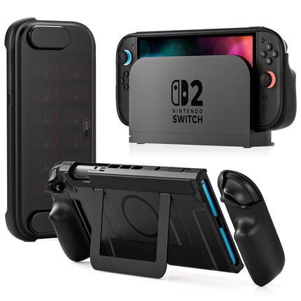 P2 Dockable Split Protective Case with Grips, Kickstand, Magnetic Ring & 12-Card Travel Cover