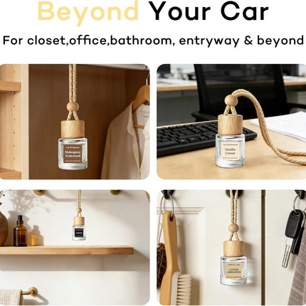 Hanging Car Air Freshener 2 Pack - Mahogany Teakwood Essential Oil Diffuser
